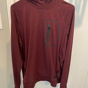 American Eagle Maroon Long Sleeve Pullover with Zipper Pocket